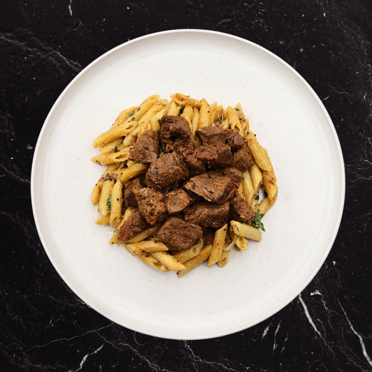 Protein Pasta Steak Alfredo